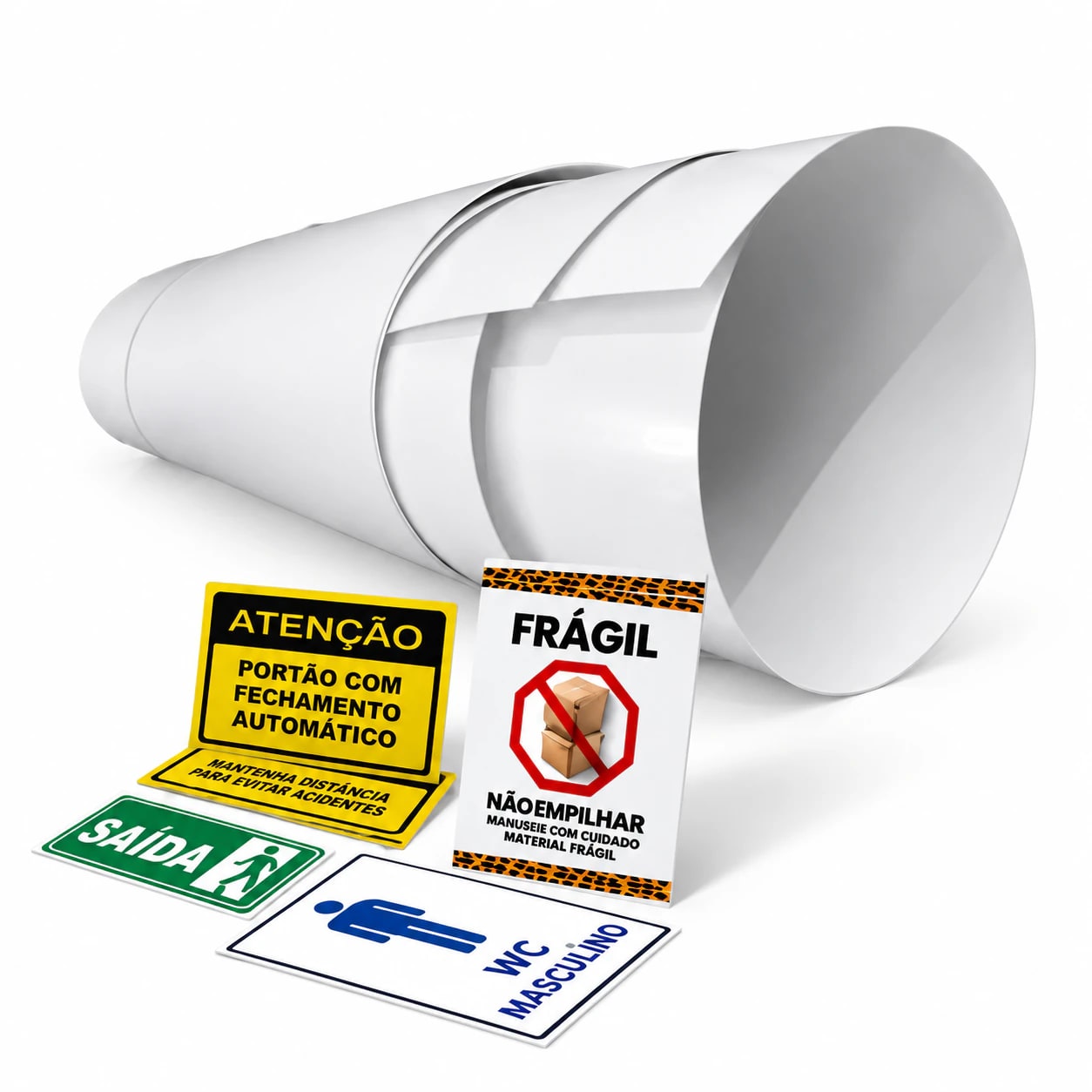 Chapas brancas de poliestireno PS virgem com placas ilustrativas